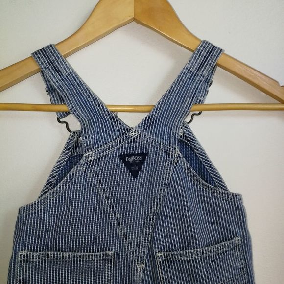KID VINTAGE OSHKOSH Cotton Jeans Light Wash Overalls Size 18M - Picture 5 of 10